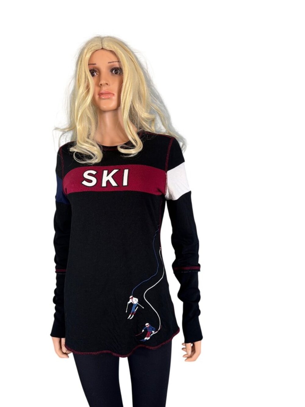 Alp N Rock Retro Apres Womens M Crew Shirt MSRP$249.99 Black Maroon Organic
